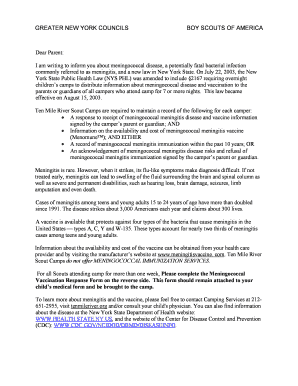 New York Meningococcal Vaccination Response Form