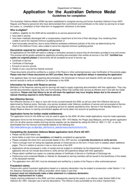Australian Defence Medal Application