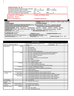 Cardiothoracic Surgery Form