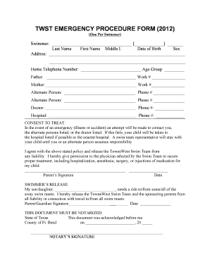 TWST EMERGENCY PROCEDURE FORM (2012) - Home