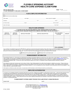 Health Care Expense Claim Form