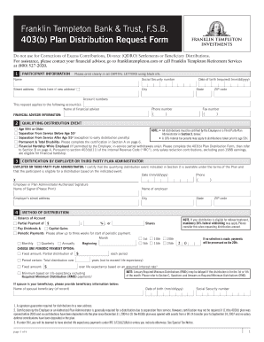 403(b) Plan Distribution Request Form