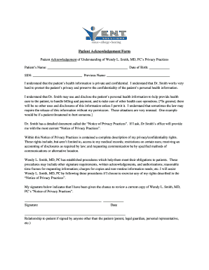Patient Acknowledgement Form