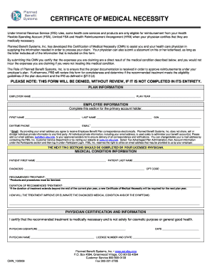 Certificate of Medical Necessity