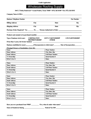 Credit Application Form
