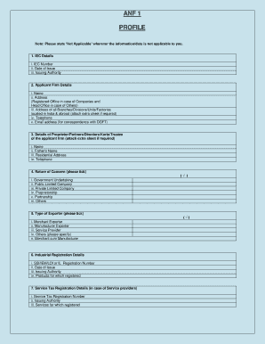ANF 1 Application Form for IEC