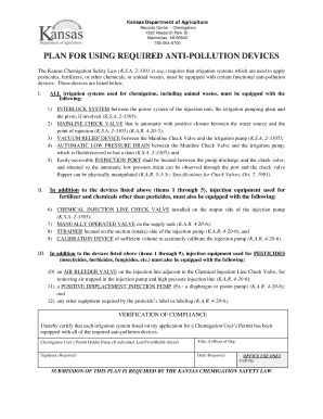 Kansas Chemigation Safety Plan