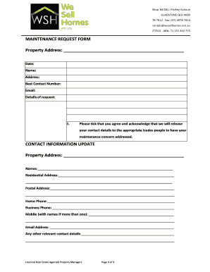 Maintenance Request Form