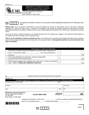 Louisiana Partnership/Fiduciary Extension Form