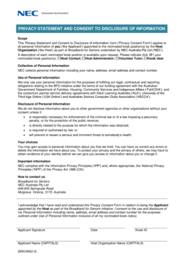 Privacy Consent Form