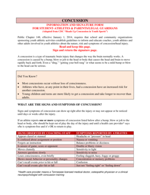 Concussion Information and Signature Form