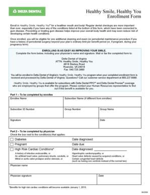 Healthy Smile Healthy You Enrollment Form