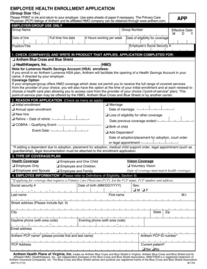 Employee Health Enrollment Application