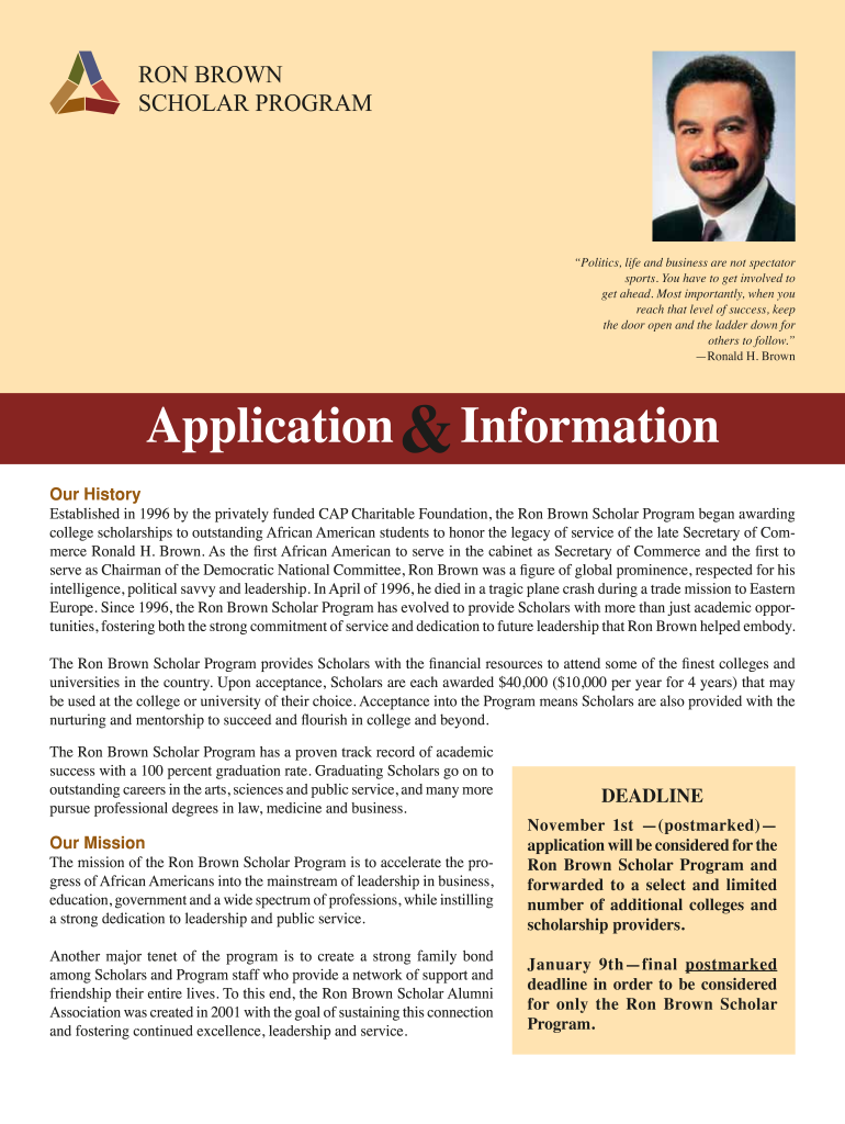 ron brown application Preview on Page 1