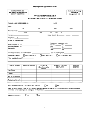 Employment Application Form