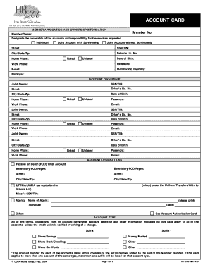 Credit Union Account Application Form