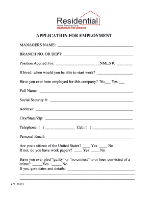 Employment Application Form
