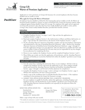 Waiver of Premium Application