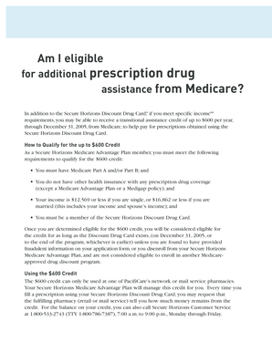 Medicare Prescription Drug Assistance Application
