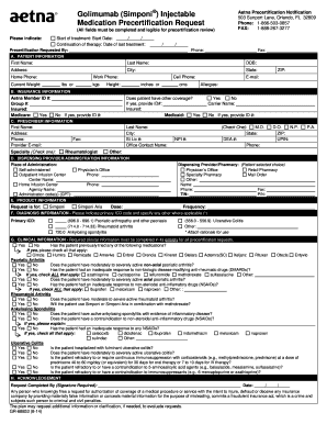 Aetna Golimumab Precertification Form