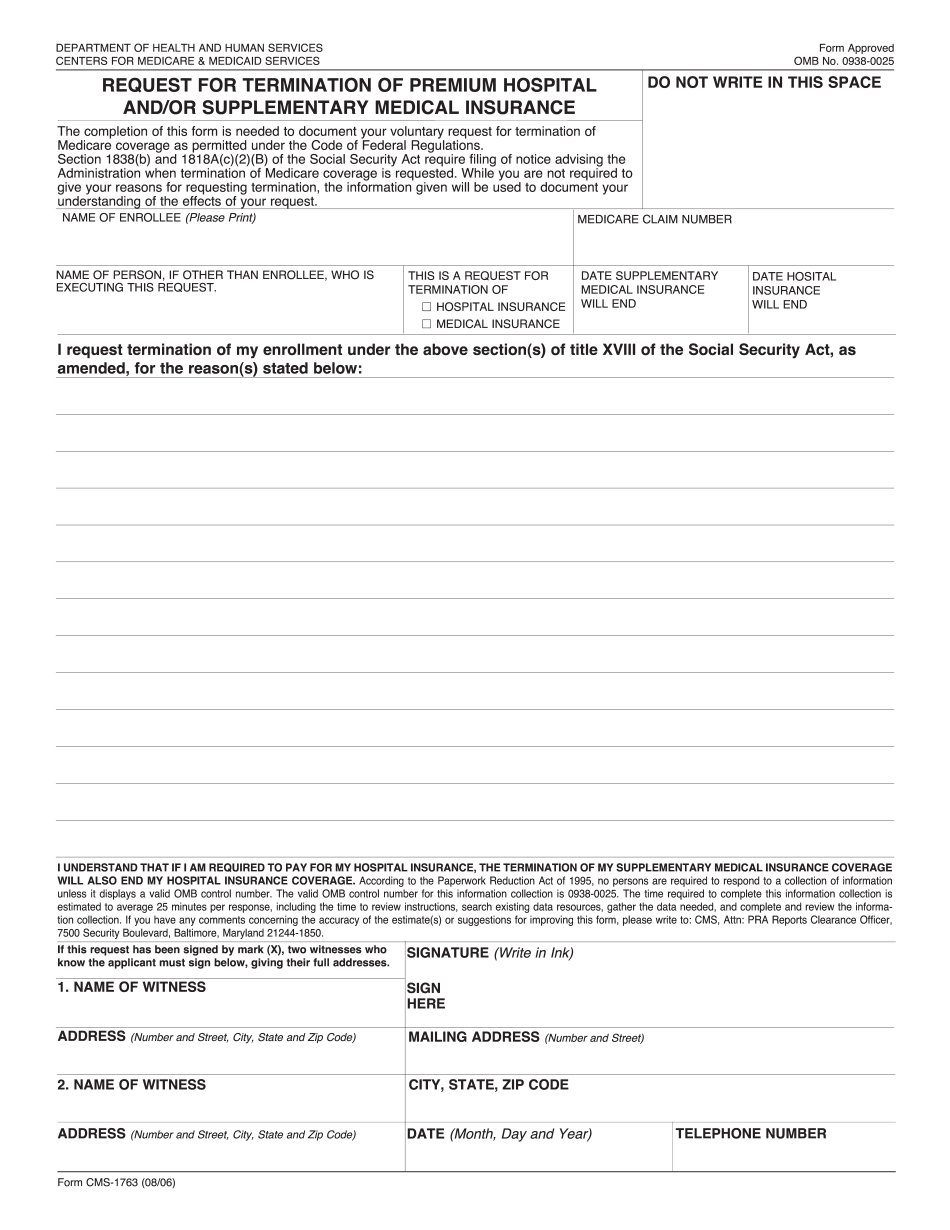 Cms 1763 Fillable Printable PDF Template