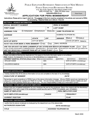New Mexico PERA Membership Application