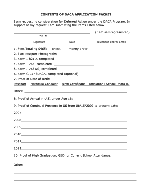 DACA Application Form