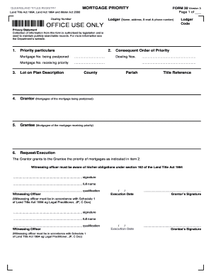 Queensland Mortgage Priority Form 30