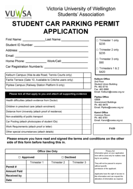 Student Car Parking Permit Application