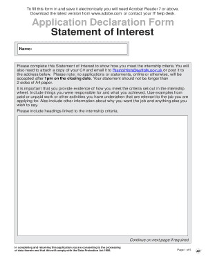 Application Declaration Form