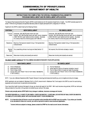 Pennsylvania Special Pharmaceutical Benefits Program Application