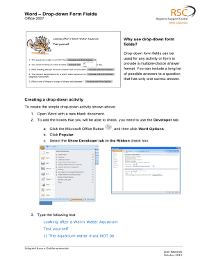 Fillable Online Word Drop-down form fields Fax Email Print - pdfFiller