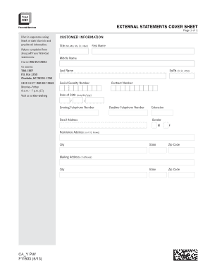 TIAA-CREF External Statements Cover Sheet