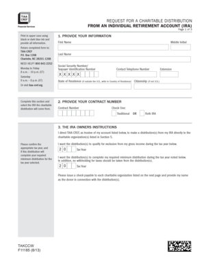 Request for Charitable Distribution from IRA