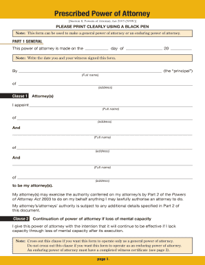 Write a reference for someone - power of attorney fill by black pen form