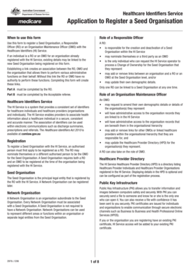 Healthcare Identifiers Service Seed Organisation Registration Form