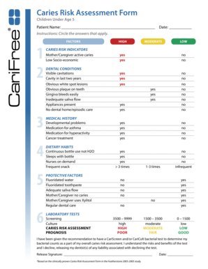 Caries Risk Assessment Form