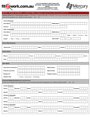 National Police Check Application Form