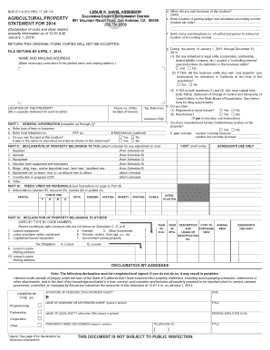 California Agricultural Property Statement