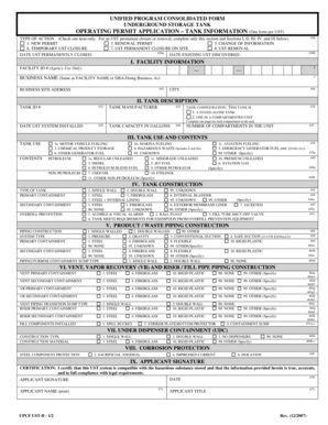 California Underground Storage Tank Operating Permit Application