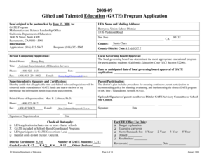 GATE Program Application