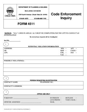 California Building Violation Notice Form 4511