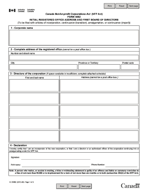 Canada Form 4002