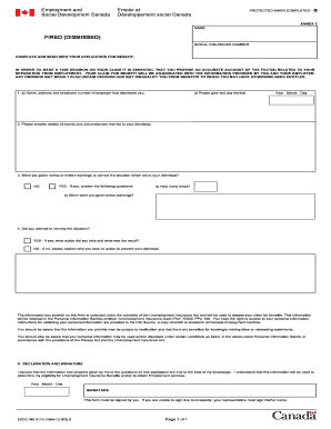 Employment Dismissal Claim Form