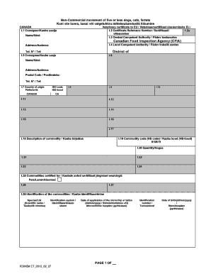 Veterinary Certificate for Non-Commercial Pet Movement