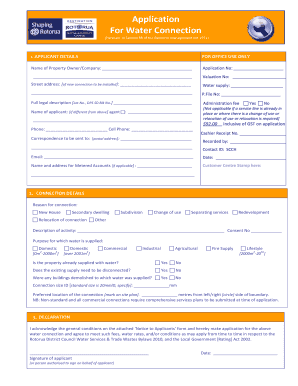 Water Connection Application Form