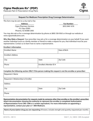 Medicare Prescription Drug Coverage Determination Request