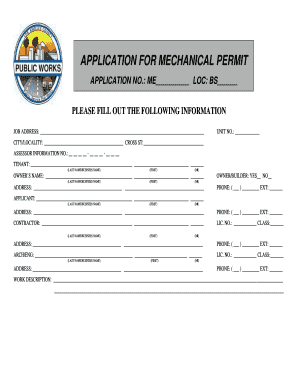 Mechanical Permit Application