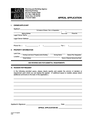 California Appeal Application