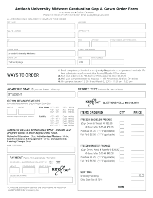 Download the Cap and Gown Form - Antioch University Midwest - midwest antioch